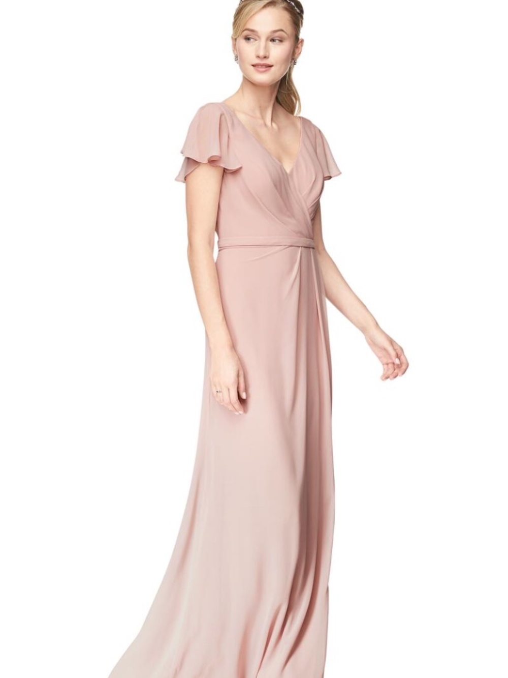 BILL LEVKOFF PINK CHIFFON GOWN SIZE 10
